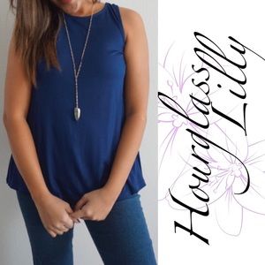 Hourglass Lilly Tank Solid Navy Blue-S/M